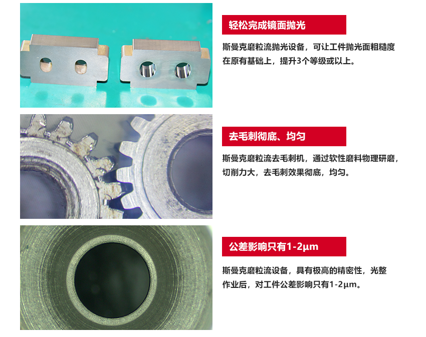 蘇州斯曼克磨粒流設備公司是專業生產<a href='http://www.sjzlkl.com' target='_blank'><u>流體拋光機</u></a>設備廠家,主要拋光機器型號有:<a href='http://www.sjzlkl.com' target='_blank'><u>流體拋光機</u></a>,<a href='http://www.sjzlkl.com' target='_blank'><u>微孔拋光機</u></a>,磨粒流拋光機,自動拋光機廣泛應用于擠型模具拋光,鎢鋼模具,精沖模具拋光,噴絲板,管件<a href='http://www.sjzlkl.com' target='_blank'><u>內孔拋光</u></a>,渦輪殼內腔,熱流道拋光,沖頭,細長管內壁拋光.